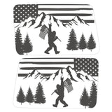 AMERICAN FLAG SASQUATCH QUARTER WINDOW DRIVER & PASSENGER DECALS