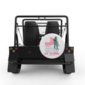 AMERICAN FLAG VETERAN SOLDIER WHITE TIRE COVER FOR MOKE