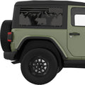 AMERICAN FLAG WITH MOUNTAINS TREES AND BEAR QUARTER WINDOW DECAL FITS 2011-2018 JEEP WRANGLER 2 DOOR HARD TOP JK