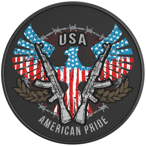 AMERICAN PRIDE EAGLE PEARL  WHITE CARBON FIBER TIRE COVER