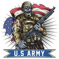 AMERICAN SOLDIER WITH SKULL FACE