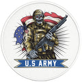 AMERICAN SOLDIER WITH SKULL FACE PEARL  WHITE CARBON FIBER TIRE COVER