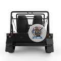 AMERICAN SOLDIER WITH SKULL FACE SILVER CARBON FIBER TIRE COVER FOR MOKE