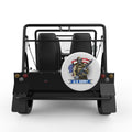 AMERICAN SOLDIER WITH SKULL FACE WHITE CARBON FIBER TIRE COVER FOR MOKE