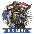 AMERICAN SOLDIER WITH SKULL FACE