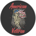 AMERICAN VETERAN US FLAG BLACK CARBON FIBER TIRE COVER