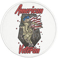 AMERICAN VETERAN US FLAG PEARL  WHITE CARBON FIBER TIRE COVER