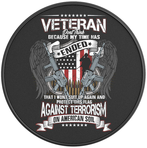AMERICAN VETERAN WINGS AND GUNS PEARL  WHITE CARBON FIBER TIRE COVER