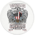 AMERICAN VETERAN WINGS AND GUNS PEARL  WHITE CARBON FIBER TIRE COVER