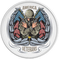 AMERICAN VETERAN WITH WINGS WHITE TIRE COVER