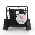 AMERICA S NAVY WHITE CARBON FIBER TIRE COVER FOR MOKE