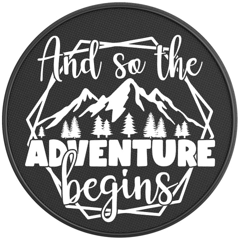 AND SO THE ADVENTURE BEGINS PEARL  WHITE CARBON FIBER TIRE COVER