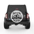AND SO THE ADVENTURE BEGINS SILVER CARBON FIBER TIRE COVER