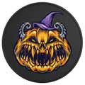 ANGRY HALLOWEEN PUMPKIN BLACK TIRE COVER