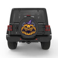 ANGRY HALLOWEEN PUMPKIN PEARL  WHITE CARBON FIBER TIRE COVER