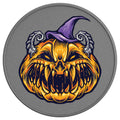 ANGRY HALLOWEEN PUMPKIN SILVER CARBON FIBER TIRE COVER