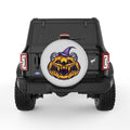 ANGRY HALLOWEEN PUMPKIN SILVER CARBON FIBER TIRE COVER