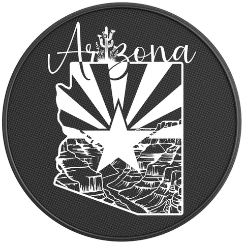 ARIZONA COMPILATION PEARL  WHITE CARBON FIBER TIRE COVER