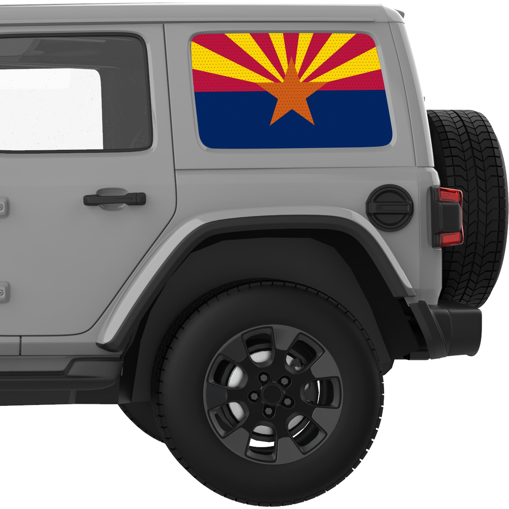 Arizona State Flag Quarter Window Decal For Jeep Wrangler Hard Top ...