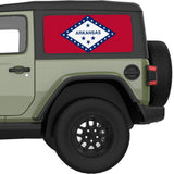 ARKANSAS STATE FLAG QUARTER WINDOW DECAL FITS 2018+ JEEP WRANGLER 2 DOOR HARD TOP JL