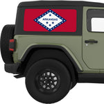 ARKANSAS STATE FLAG QUARTER WINDOW DECAL FITS 2011-2018 JEEP WRANGLER 2 DOOR HARD TOP JK