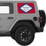 ARKANSAS STATE FLAG QUARTER WINDOW DECAL FITS 2018+ JEEP WRANGLER 4 DOOR HARD TOP JLU