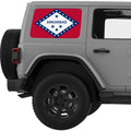 ARKANSAS STATE FLAG QUARTER WINDOW DECAL FITS 2011-2018 JEEP WRANGLER 4 DOOR HARD TOP JKU