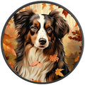 AUSTRALIAN SHEPHERD FALL PEARL  WHITE CARBON FIBER TIRE COVER