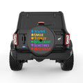 AUTISM FULL WORDS BLACK CARBON FIBER TIRE COVER