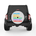 AUTISM FULL WORDS SILVER CARBON FIBER TIRE COVER