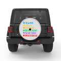 AUTISM FULL WORDS SILVER CARBON FIBER TIRE COVER