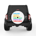 AUTISM FULL WORDS WHITE TIRE COVER