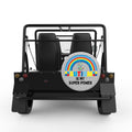 AUTISM IS MY SUPER POWER SILVER CARBON FIBER TIRE COVER FOR MOKE
