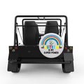 AUTISM IS MY SUPER POWER WHITE CARBON FIBER TIRE COVER FOR MOKE