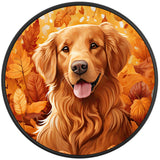 AUTUMN GOLDEN RETRIEVER BLACK TIRE COVER