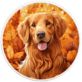 AUTUMN GOLDEN RETRIEVER BLACK TIRE COVER