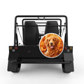 AUTUMN GOLDEN RETRIEVER WHITE CARBON FIBER TIRE COVER FOR MOKE