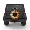 AUTUMN SUNFLOWER PEARL  WHITE CARBON FIBER TIRE COVER