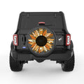 AUTUMN SUNFLOWER BLACK CARBON FIBER TIRE COVER