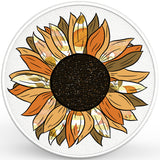 AUTUMN SUNFLOWER PEARL  WHITE CARBON FIBER TIRE COVER
