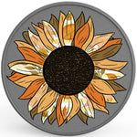 AUTUMN SUNFLOWER SILVER CARBON FIBER TIRE COVER