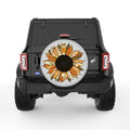 AUTUMN SUNFLOWER SILVER CARBON FIBER TIRE COVER