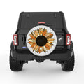 AUTUMN SUNFLOWER PEARL  WHITE CARBON FIBER TIRE COVER