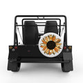 AUTUMN SUNFLOWER WHITE TIRE COVER FOR MOKE