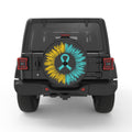AWARENESS RIBBON BLACK CARBON FIBER TIRE COVER