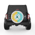 AWARENESS RIBBON SILVER CARBON FIBER TIRE COVER
