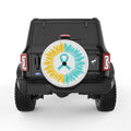 AWARENESS RIBBON PEARL  WHITE CARBON FIBER TIRE COVER