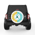 AWARENESS RIBBON WHITE TIRE COVER