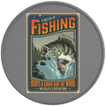 A BAD DAY FISHING BEATS A GOOD DAY OF WORK SILVER CARBON FIBER TIRE COVER
