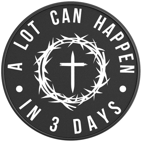 A LOT CAN HAPPEN IN THREE DAYS BLACK CARBON FIBER TIRE COVER